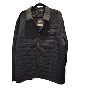 Eddie Bauer Shirt Jac Black Snap Button Quilted Packable Jacket 2XL